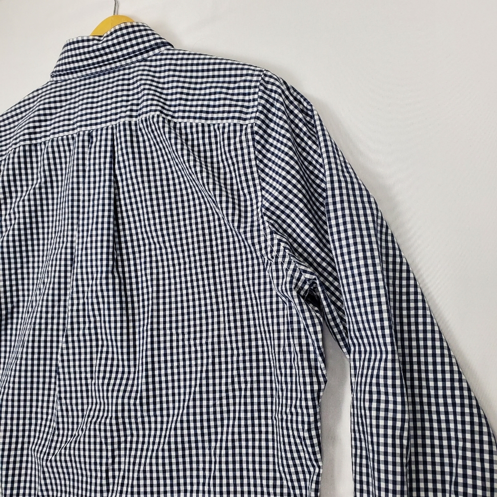 Abercrombie & Fitch Muscle Blue White Gingham Button Up Long Sleeve Shirt Sz XL - Picture 9 of 16